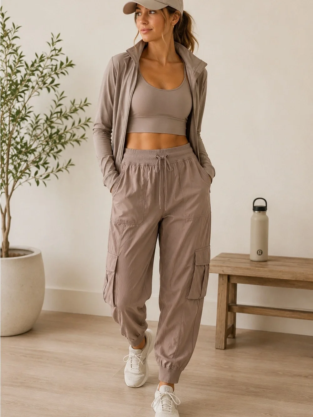 lululemon athletica Taupe Cargo Jogger Track Pants